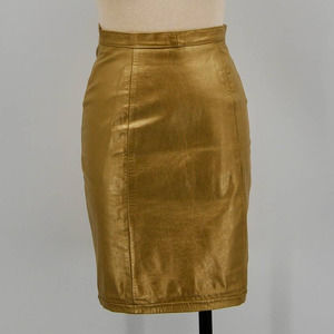 Vintage Gold Pleather Skirt